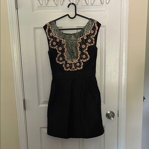 Elegant Black and Cream Dress